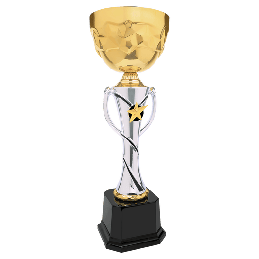 Silver/Gold Completed Metal Cup Trophy - 17 3/4"