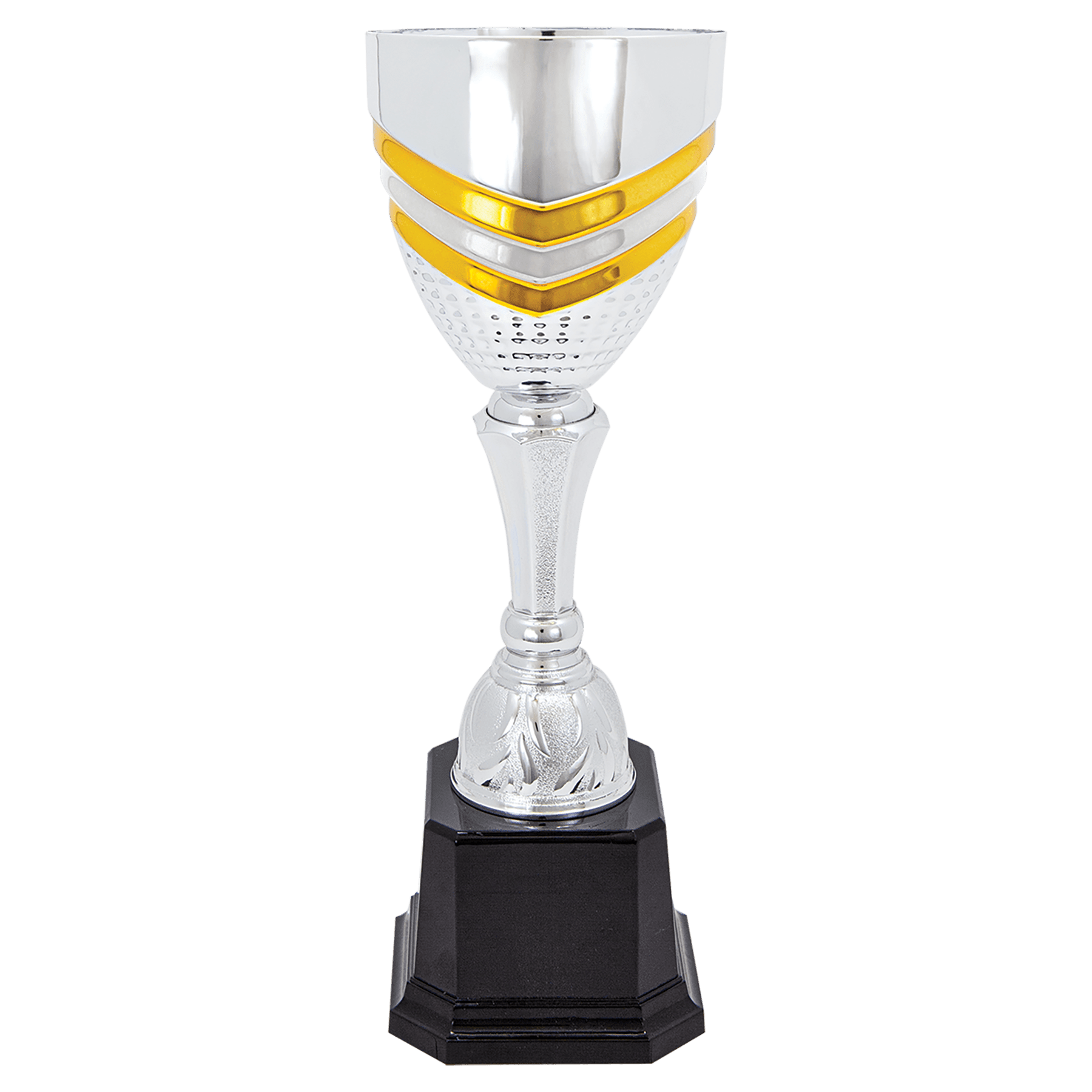 Completed Metal Cup Trophy on Plastic Base - 11"