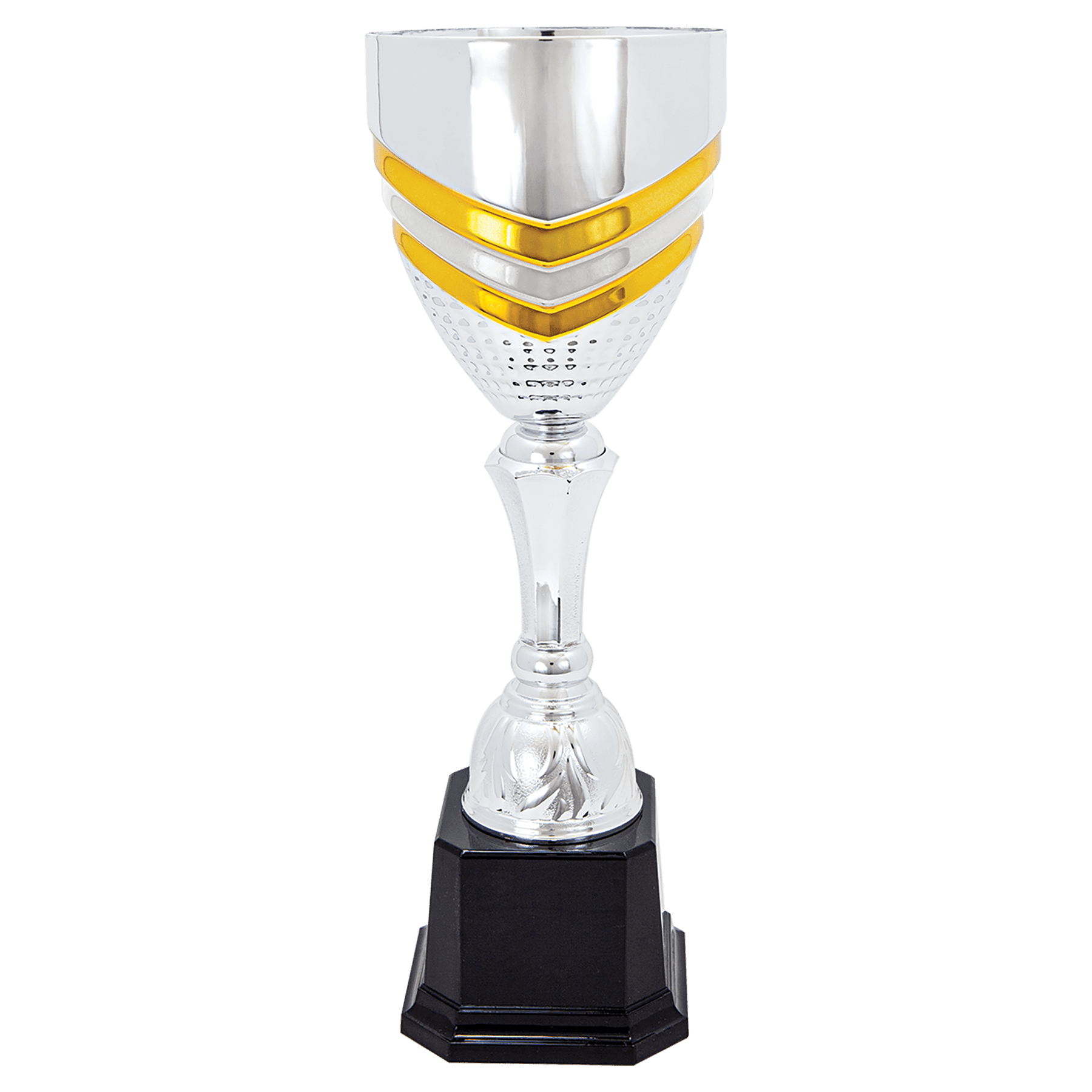Completed Metal Cup Trophy on Plastic Base - 13 1/4"