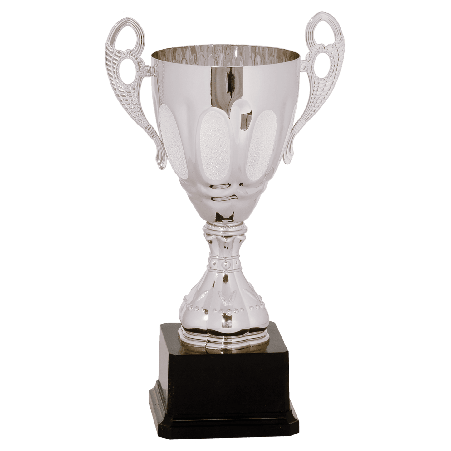 11" Silver Completed Metal Cup Trophy on Plastic Base