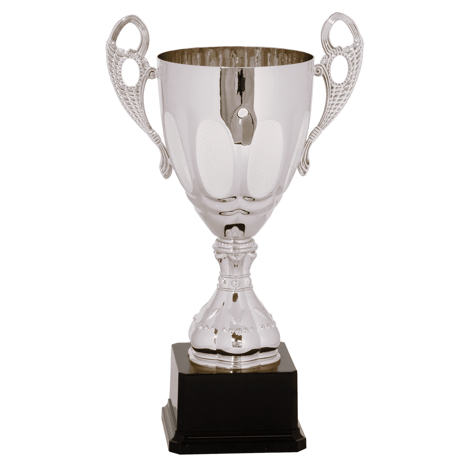Silver Completed Metal Cup Trophy on Plastic Base - 13"