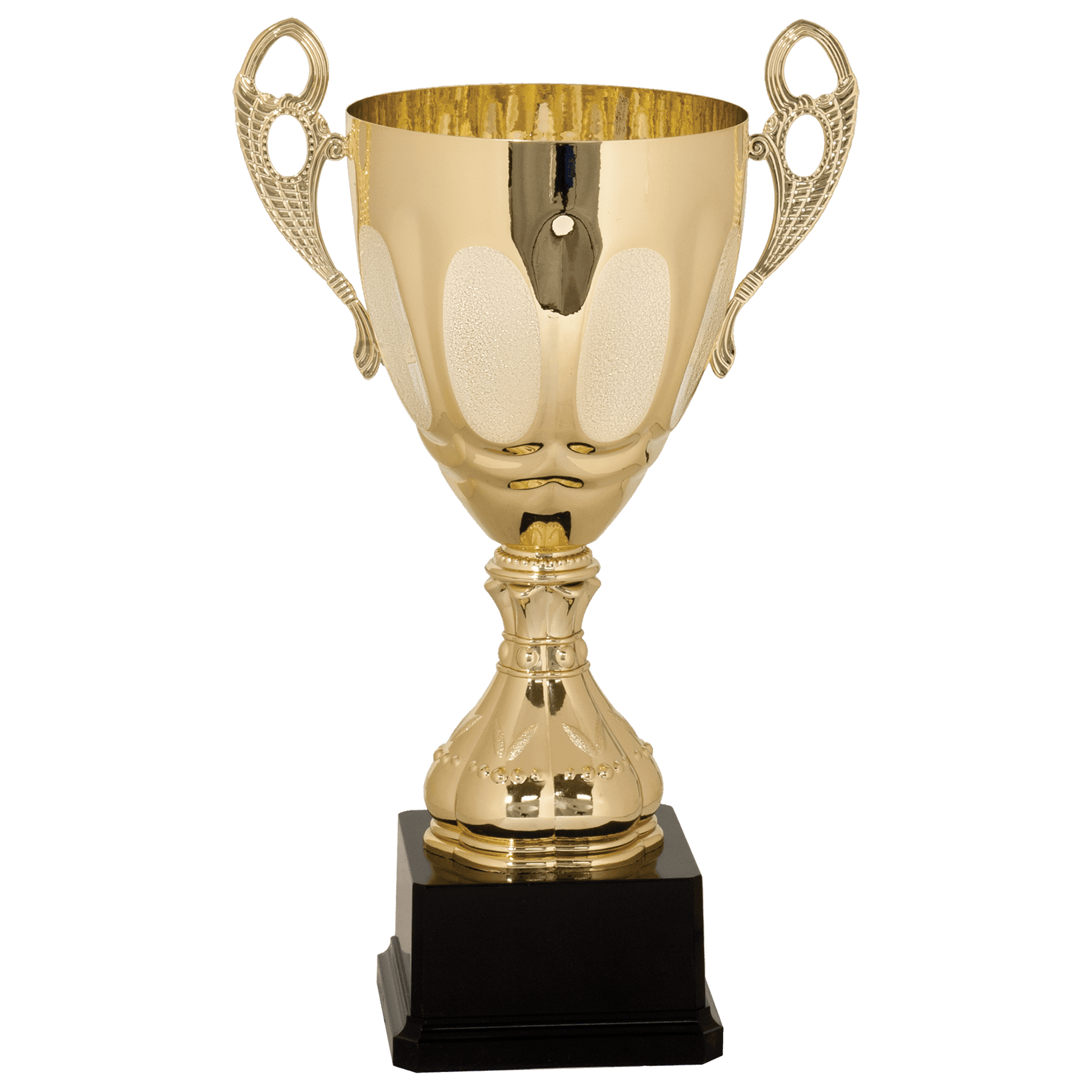 Gold Completed Metal Cup Trophy on Plastic Base - 14"