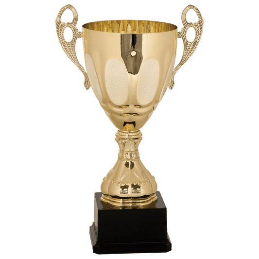 14" Gold Completed Metal Cup Trophy on Plastic Base