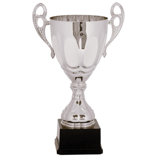 Silver Completed Metal Cup Trophy on Plastic Base - 15 3/4"
