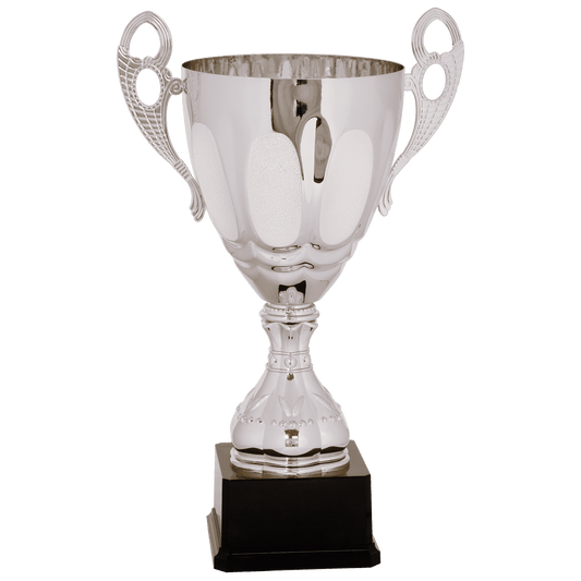 17 1/2" Silver Completed Metal Cup Trophy on Plastic Base