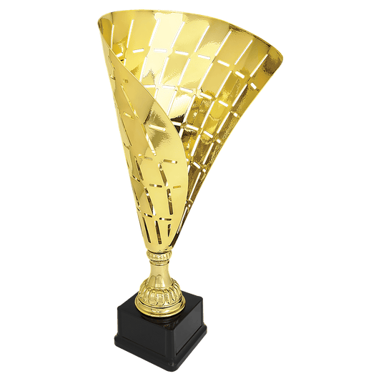18" Gold Metal Flag Cup on Plastic Base
