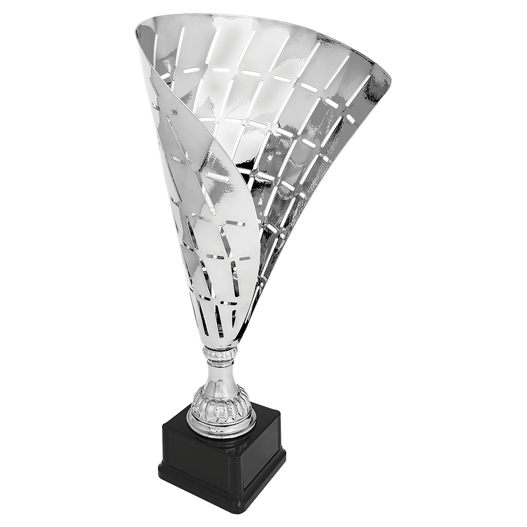 Silver Metal Flag Cup on Plastic Base - 18"