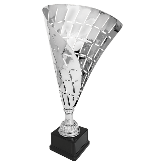 Silver Metal Flag Cup on Plastic Base - 18"