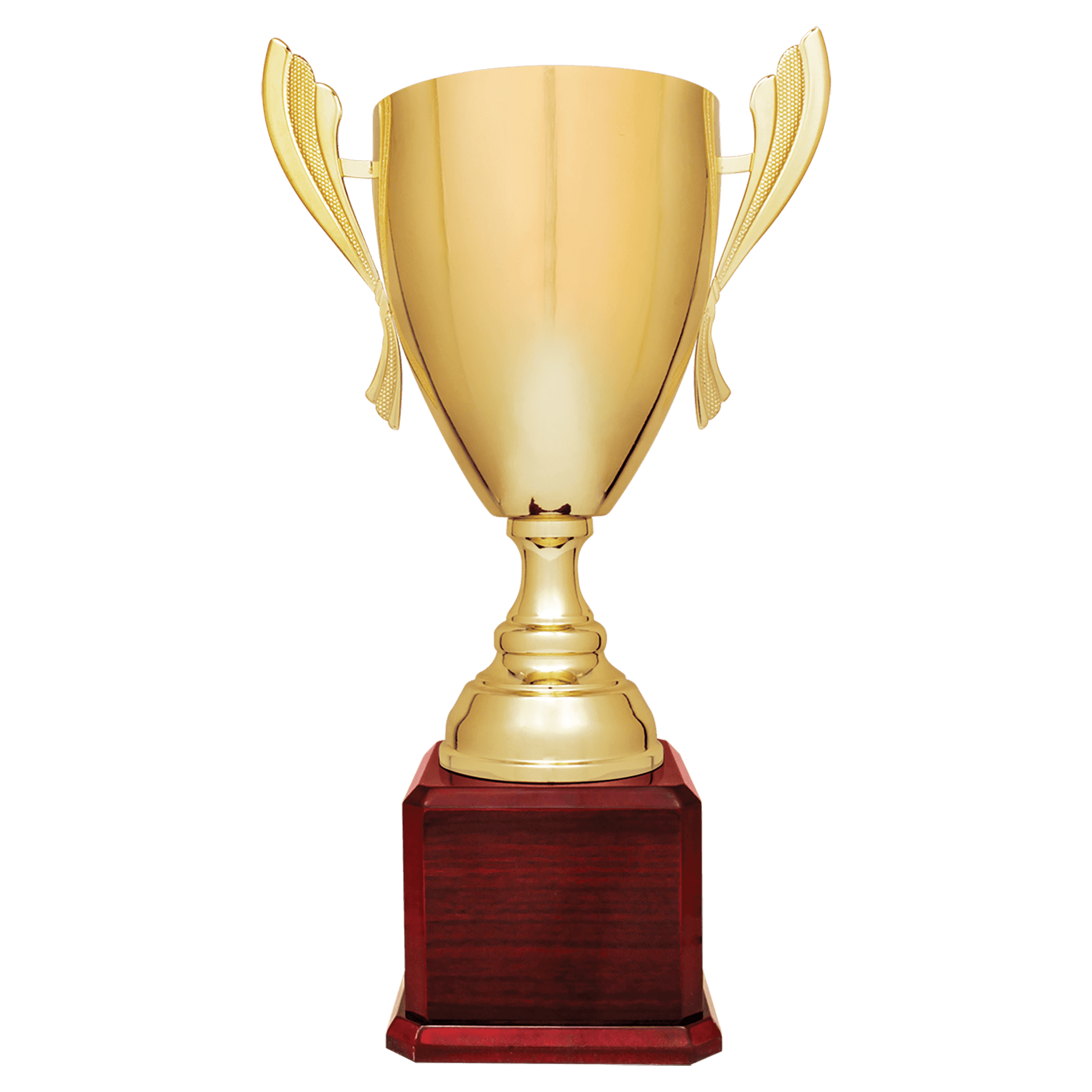 22" Gold Completed Metal Cup Trophy on Rosewood Royal Piano Finish Base