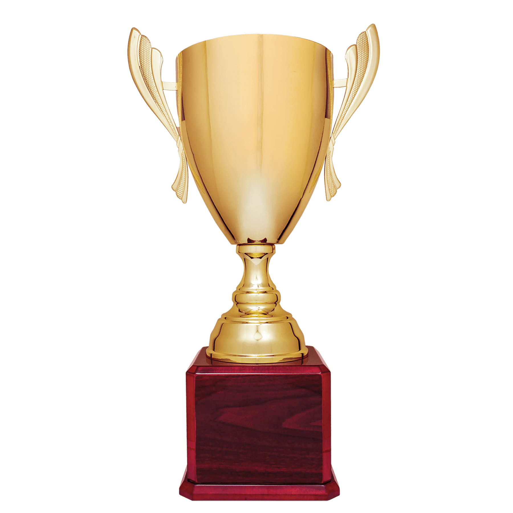 Gold Completed Metal Cup Trophy on Rosewood Royal Piano Finish Base - 24 3/4"