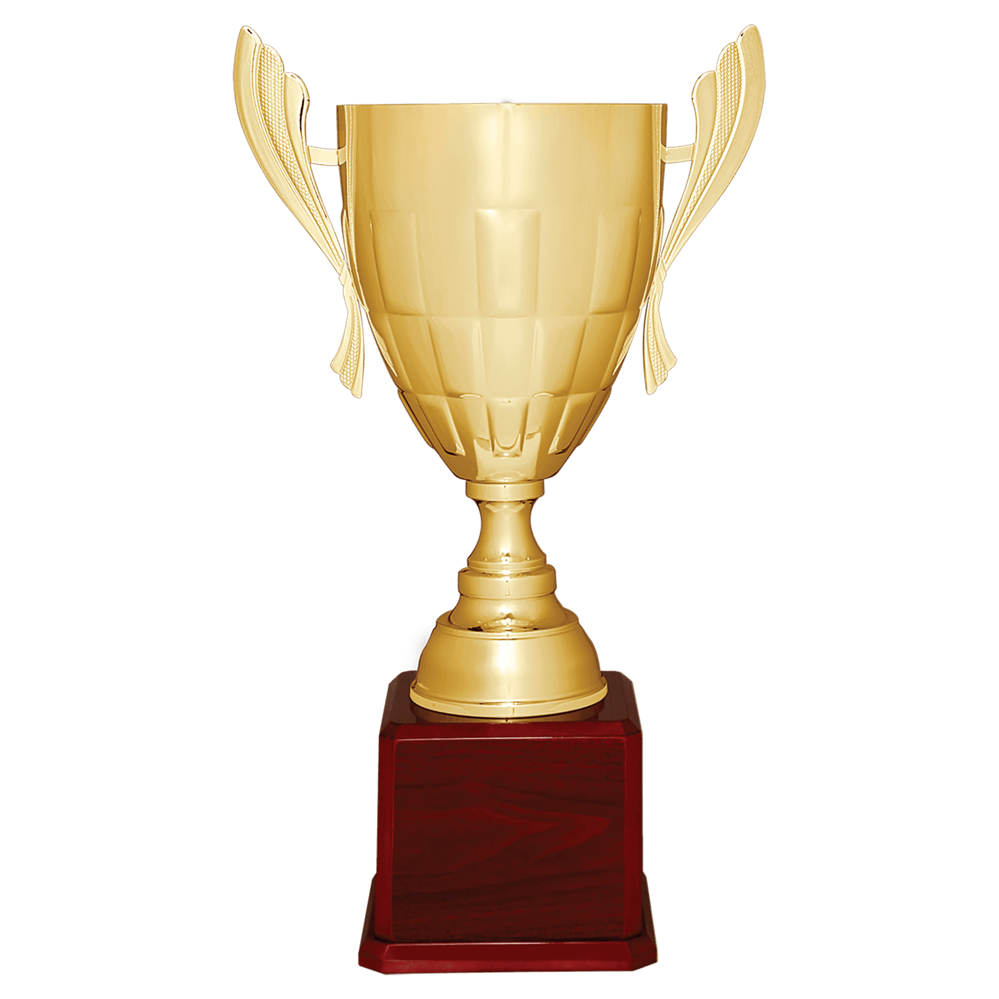 Gold Completed Metal Cup Trophy on Rosewood Royal Piano Finish Base - 26 1/2"