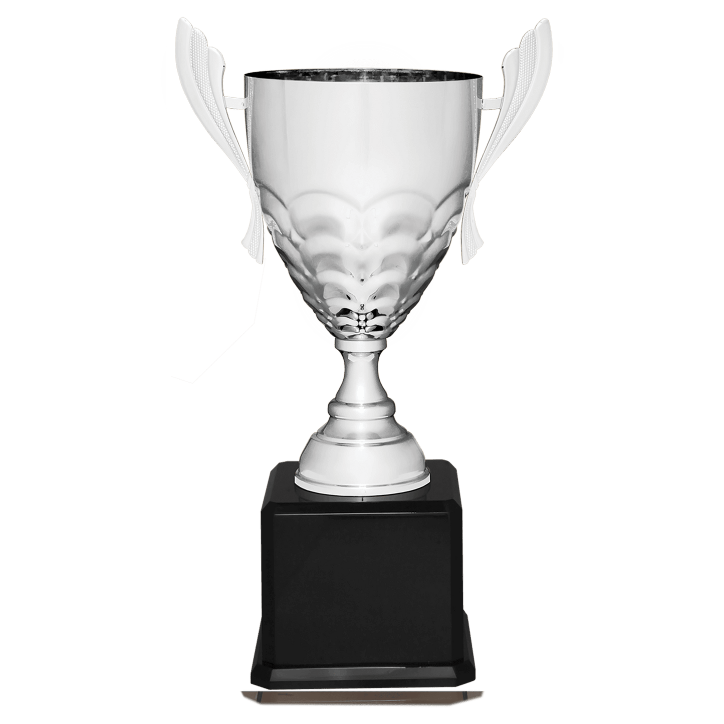Silver Completed Metal Cup Trophy on Black Royal Piano Finish Base - 23 1/2"