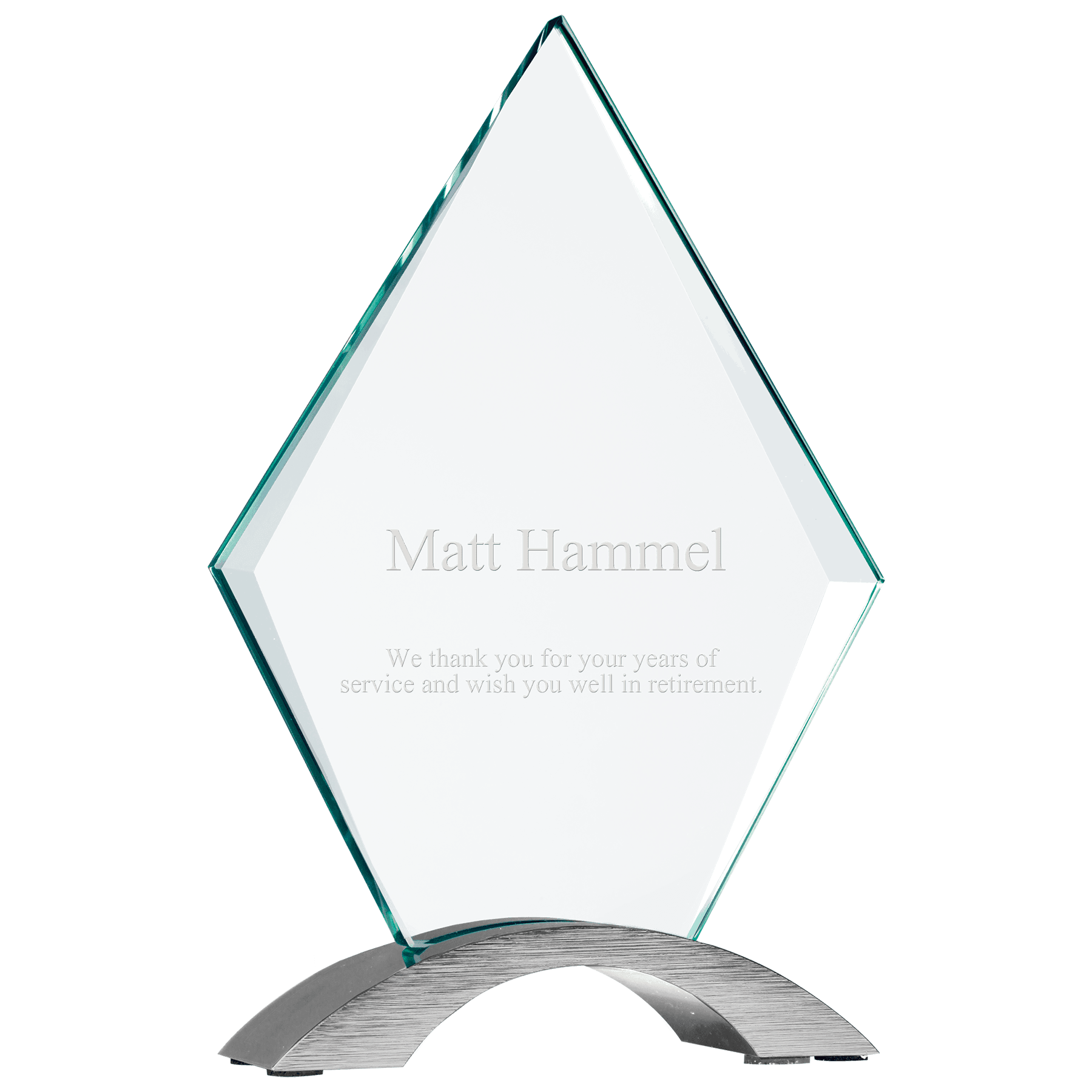 Diamond Cosmic Glass with Silver Base - 7 1/4"