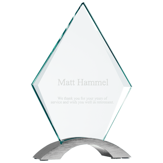 Diamond Cosmic Glass with Silver Base - 7 1/4"