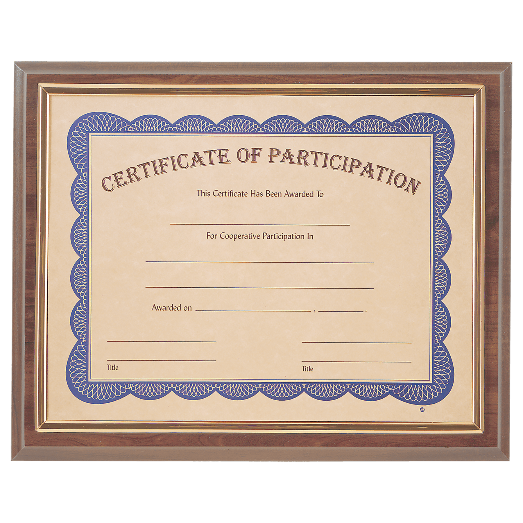 Cherry Finish Slide-in Plaque w/ 8 1/2" x 11" Frame - 13" x 10 1/2"