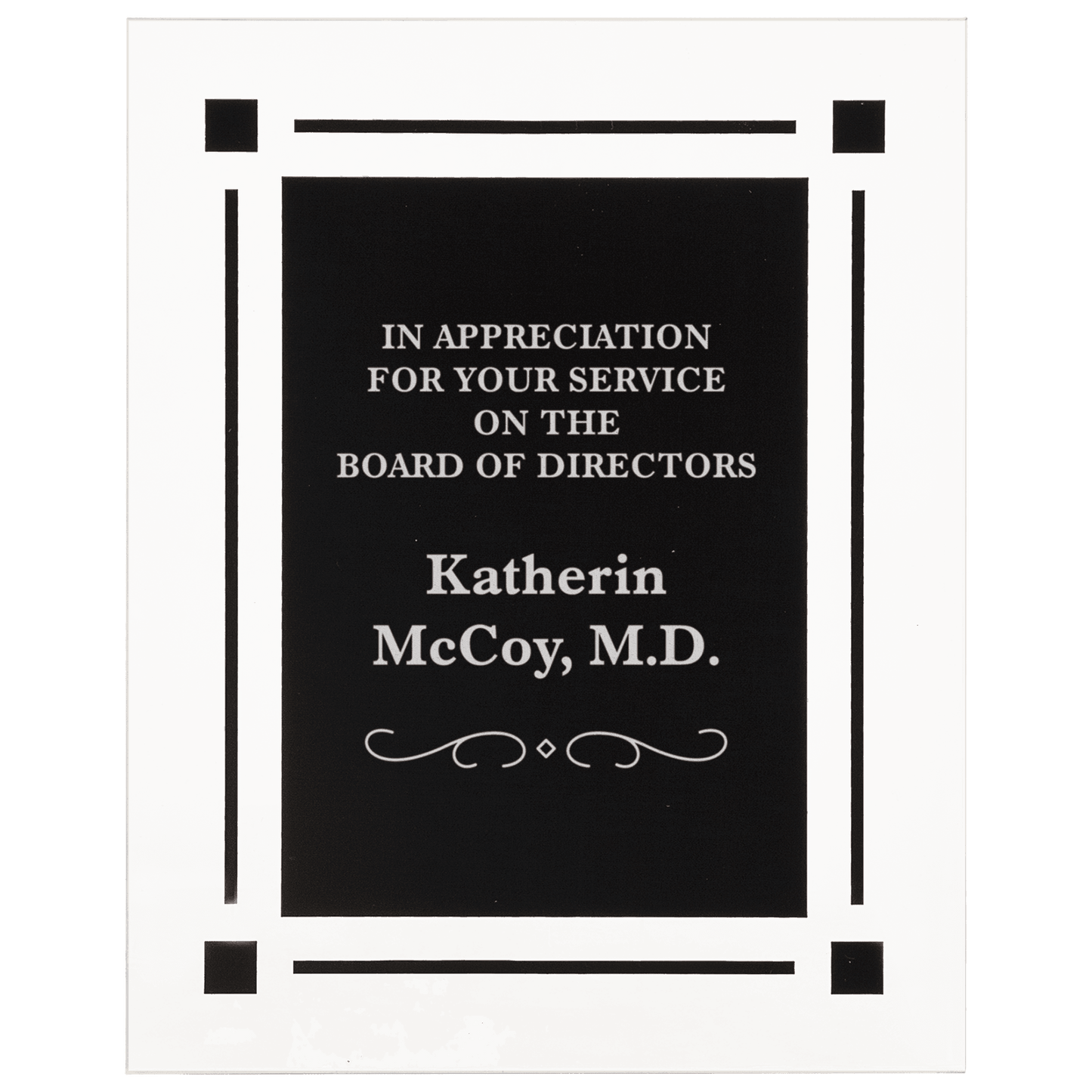 8" x 10" Solid Black Acrylic Clear-Plaq