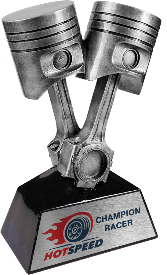 11" Antique Silver Piston Resin