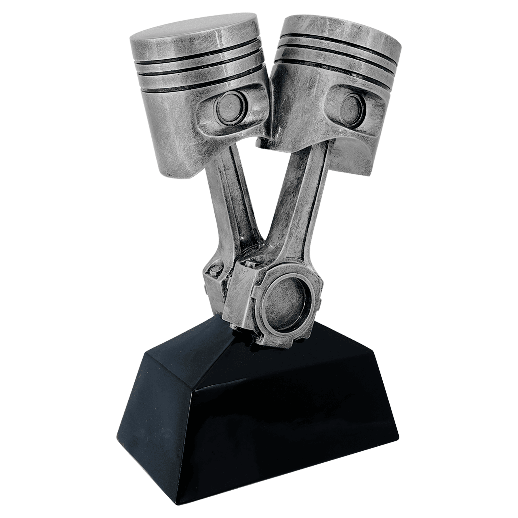 Antique Silver Piston Resin - 9"