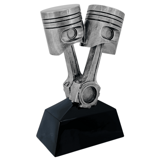 Antique Silver Piston Resin - 9"
