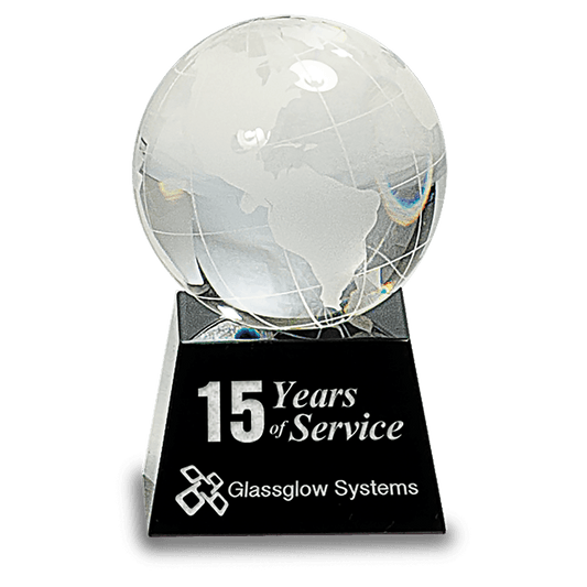Crystal Globe on Black Base - 3"