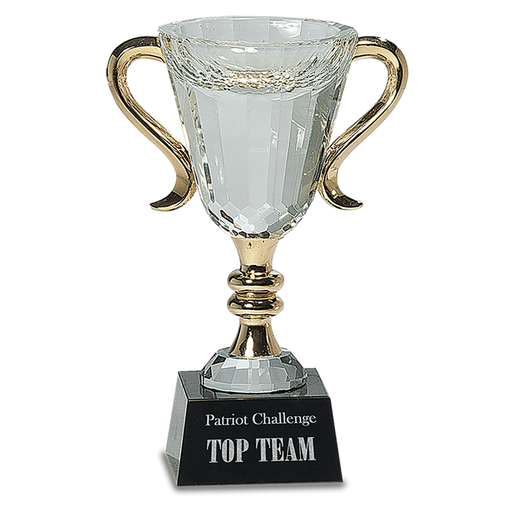 Crystal Cup with Gold Handles and Stem - 7 1/4"