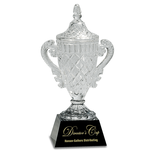 Crystal Cup on Black Pedestal Base - 12 3/4"