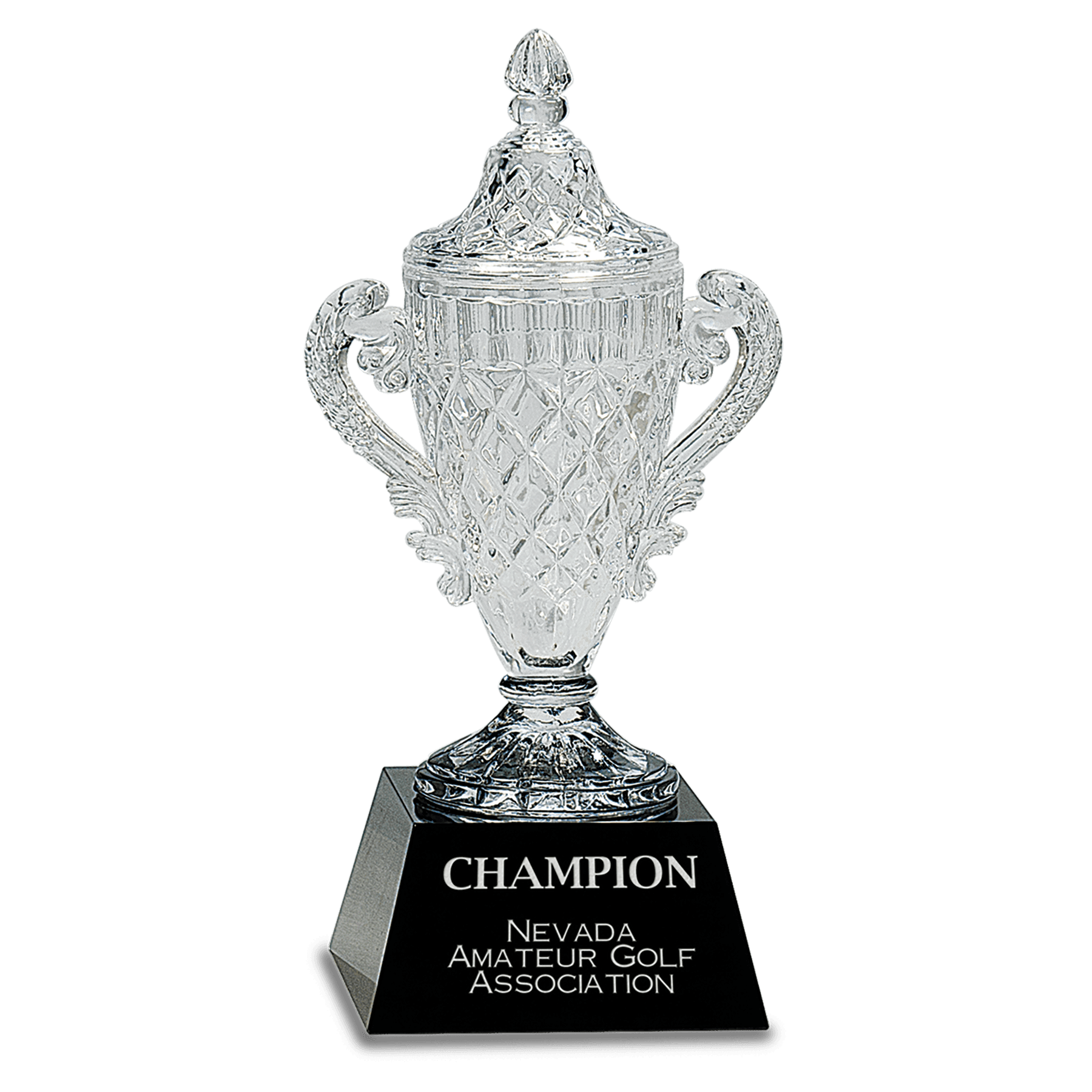 Crystal Cup on Black Pedestal Base - 10 3/4"