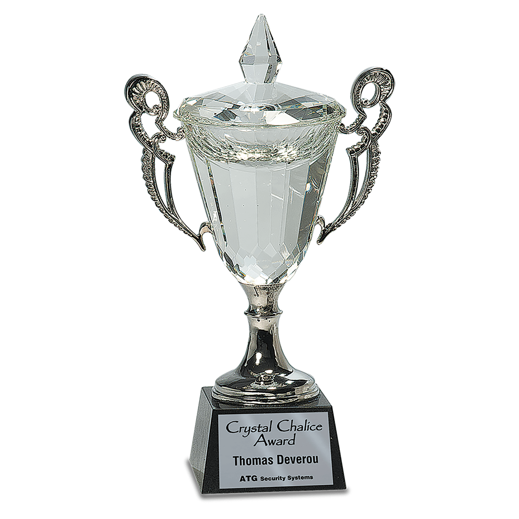 Crystal Cup with Silver Handles and Stem - 11 1/4"