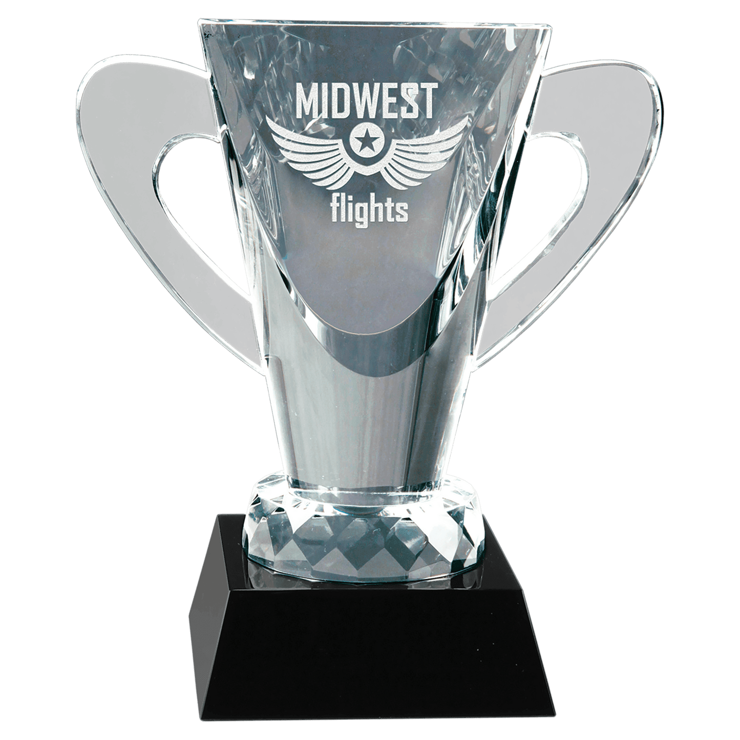 Crystal Cup on Black Pedestal Base - 6 1/2"