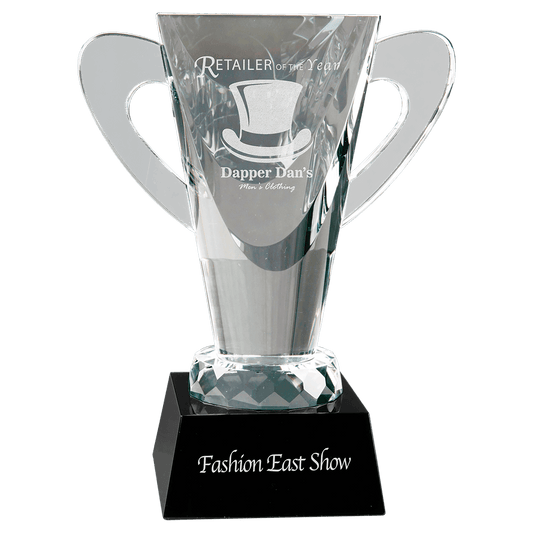 Crystal Cup on Black Pedestal Base - 7 3/4"
