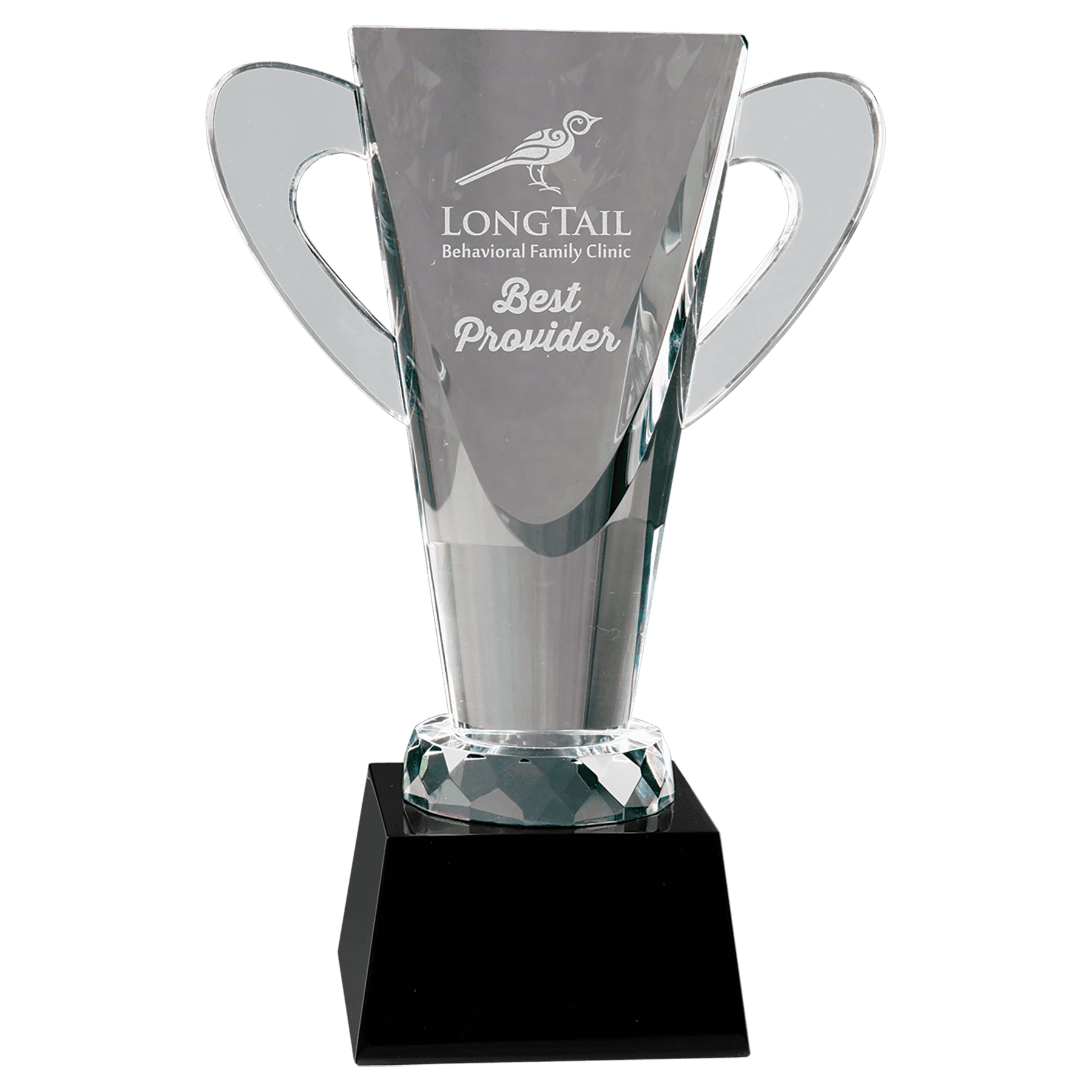 Crystal Cup on Black Pedestal Base - 9"