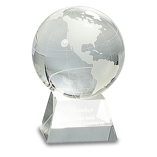 Crystal Globe on Clear Base - 4 1/2"