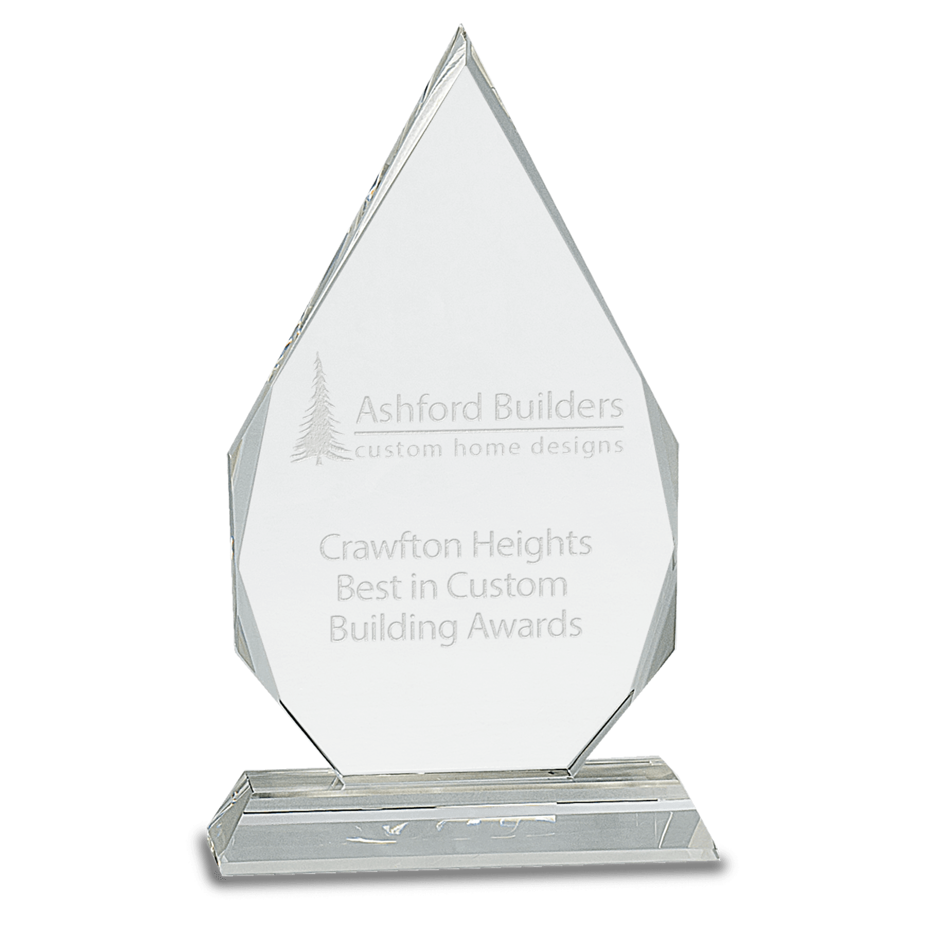 Crystal Diamond on Clear Pedestal Base - 9"