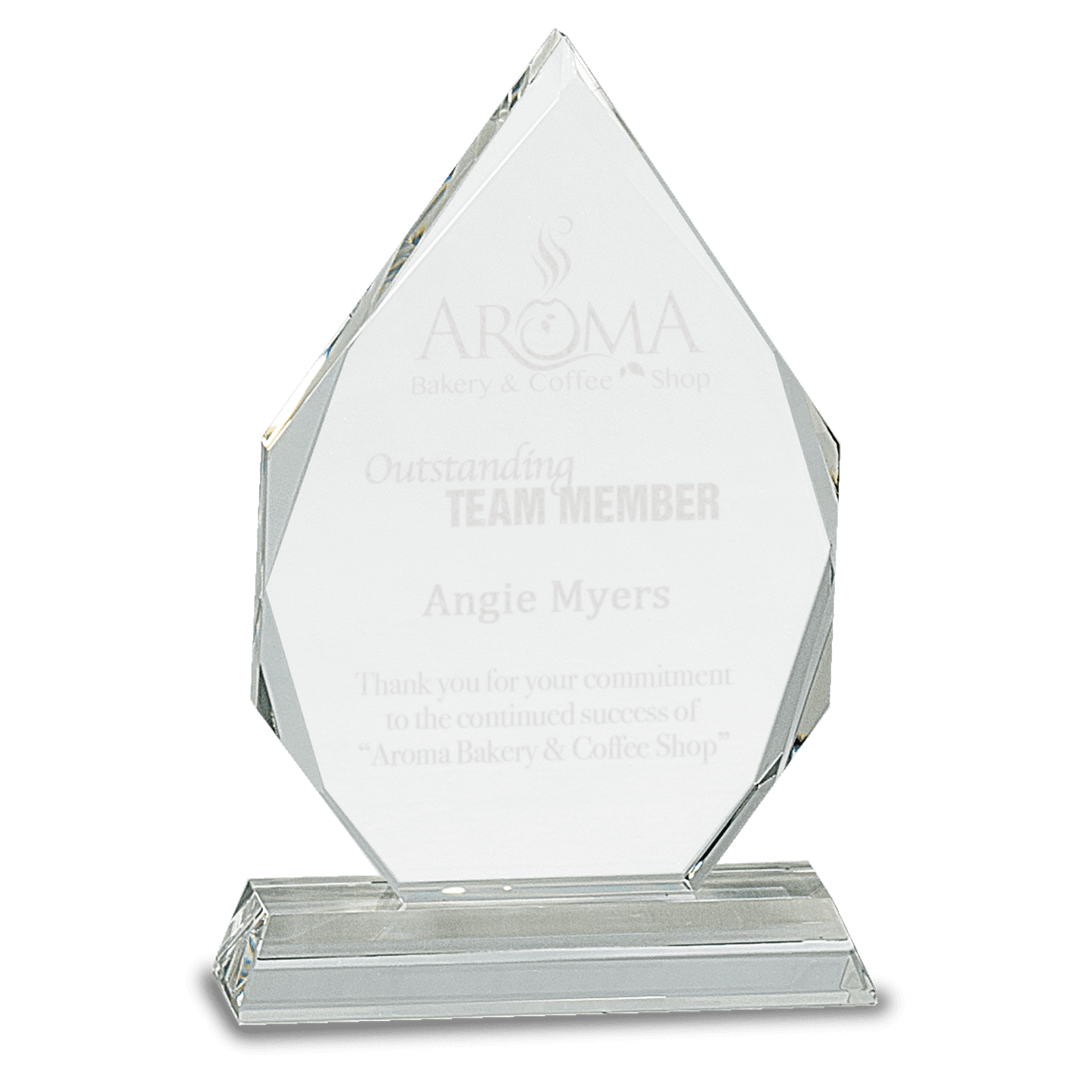 Diamond Crystal on Clear Pedestal Base - 7"