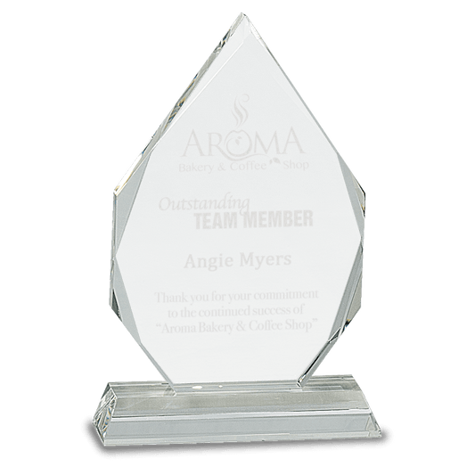 Diamond Crystal on Clear Pedestal Base - 7"