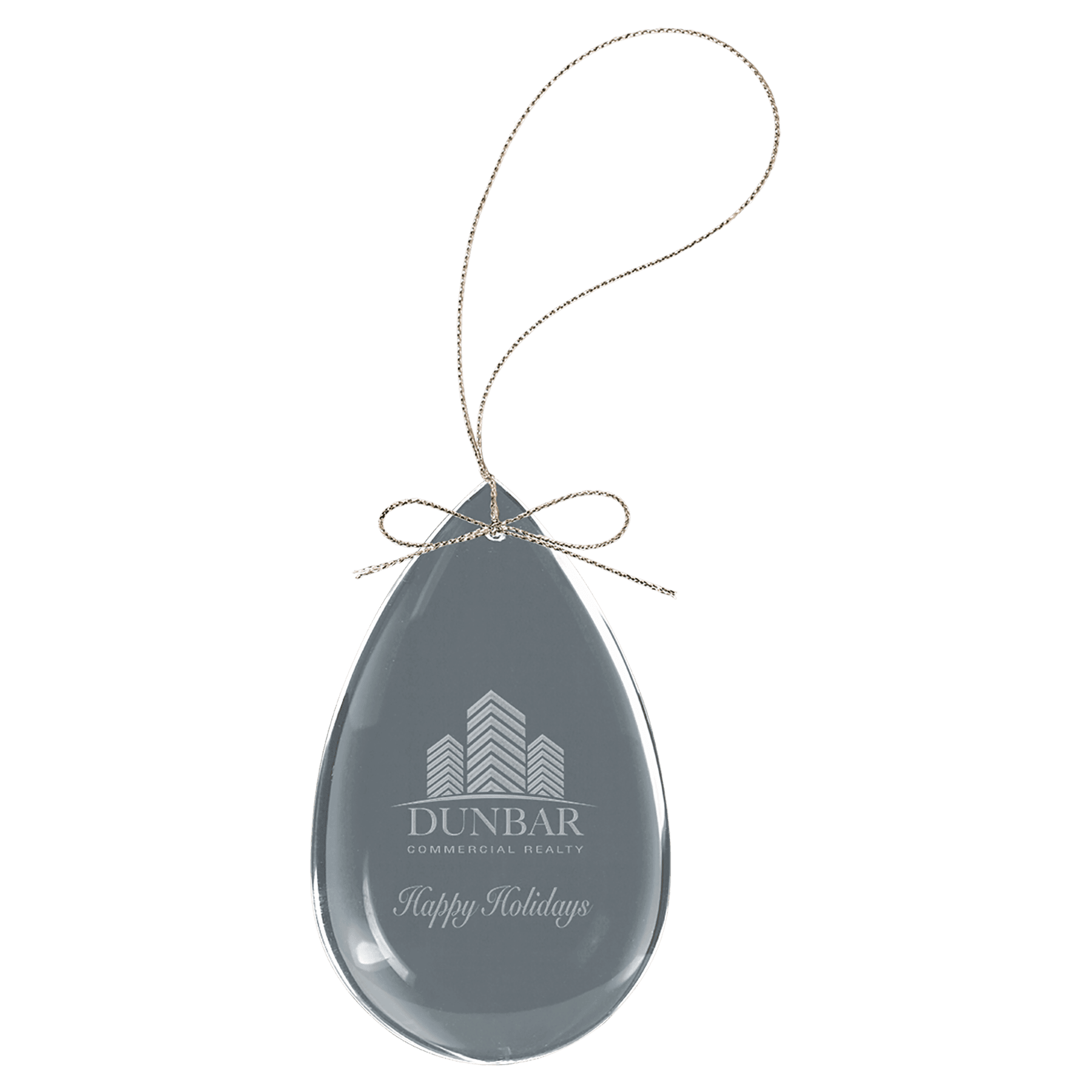 Crystal Teardrop Ornament - 3"