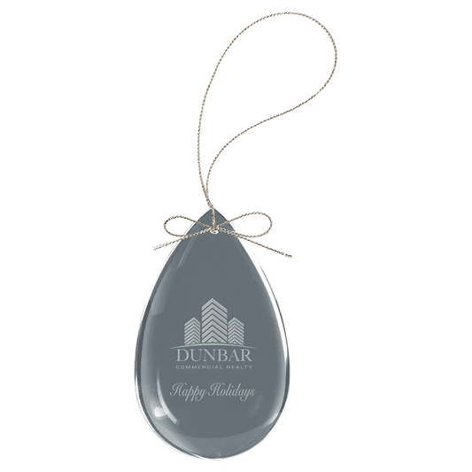 Crystal Teardrop Ornament - 3"