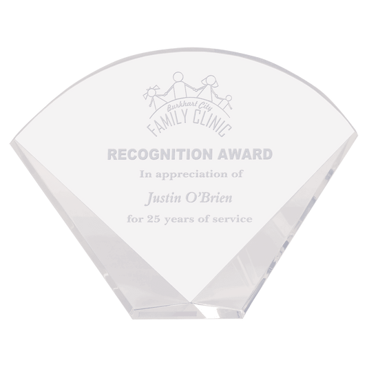 Crystal Facet Fan - 9" x 7"