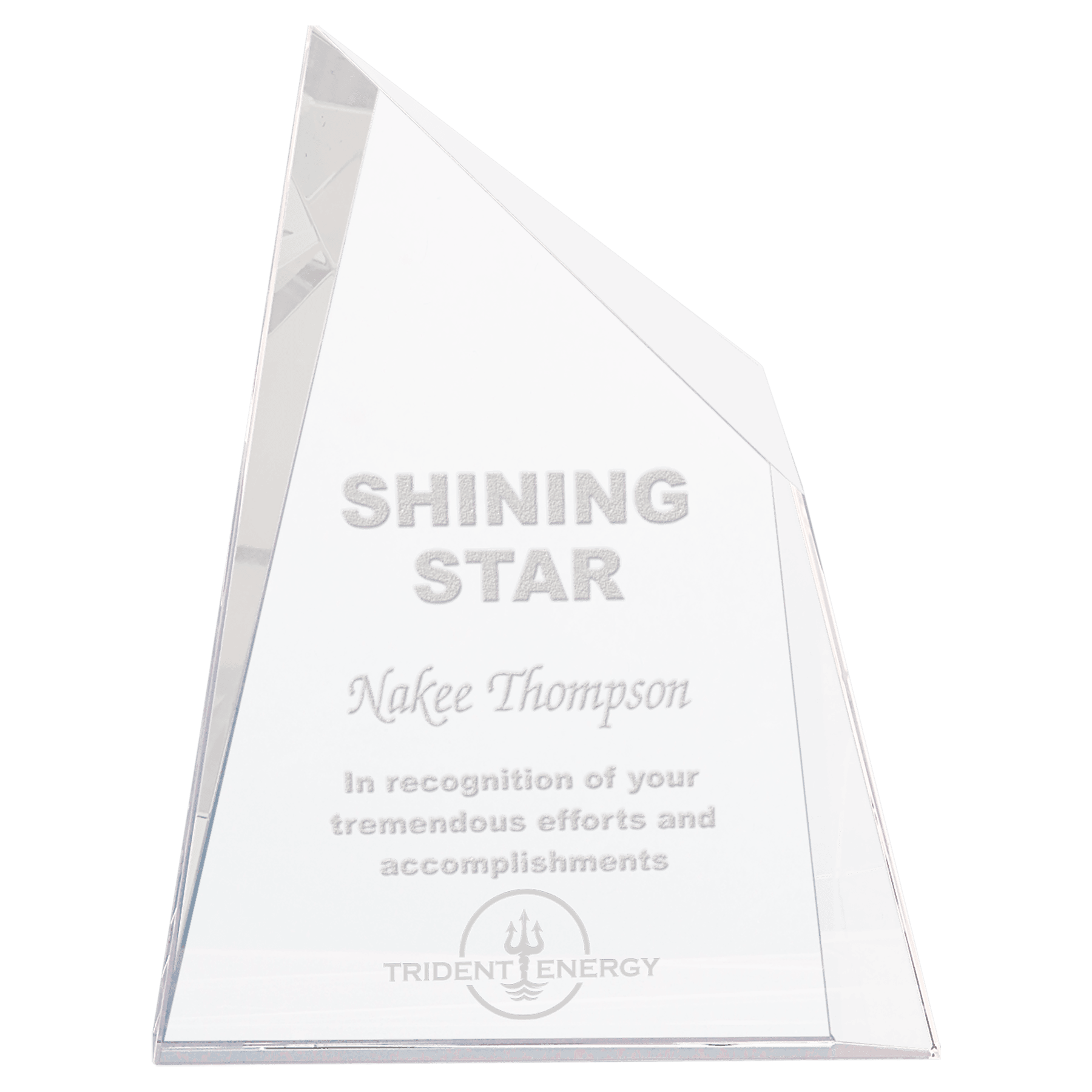 Crystal Facet Wedge - 6" x 7 3/4"