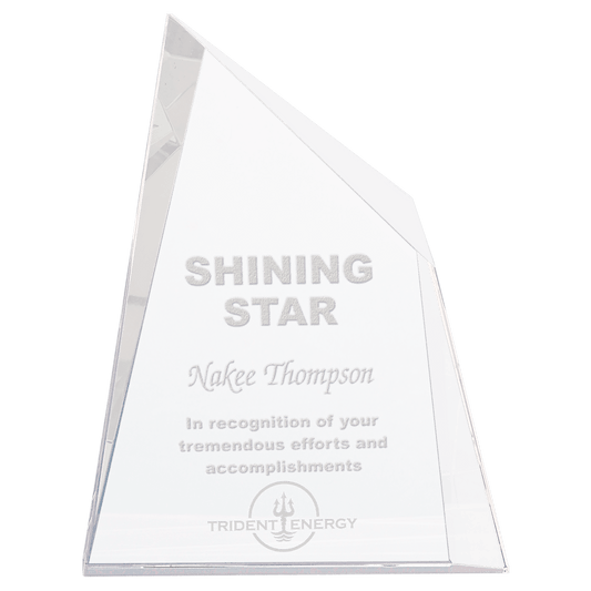 Crystal Facet Wedge - 6" x 7 3/4"