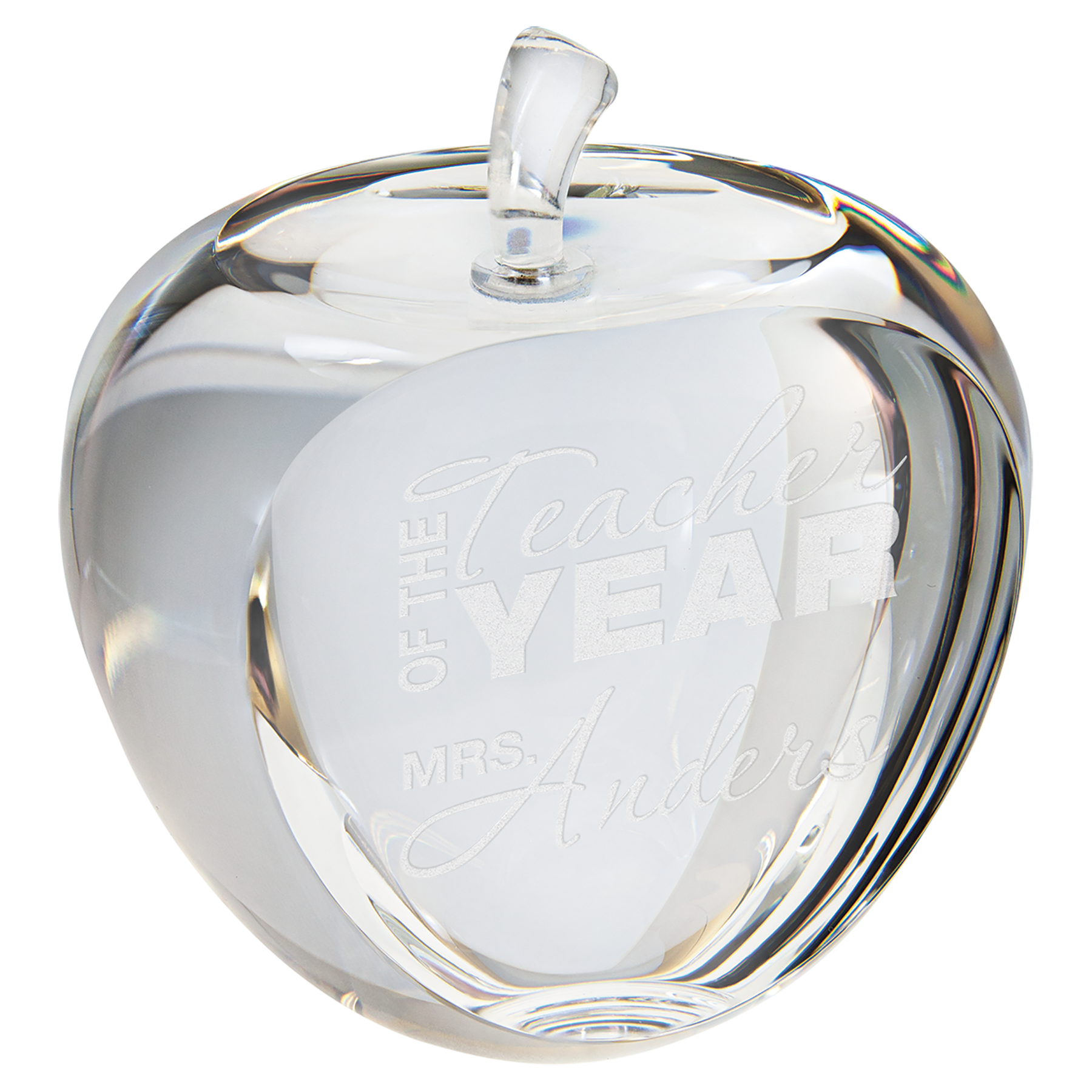 Crystal Apple with Flat Face - 3 3/4"
