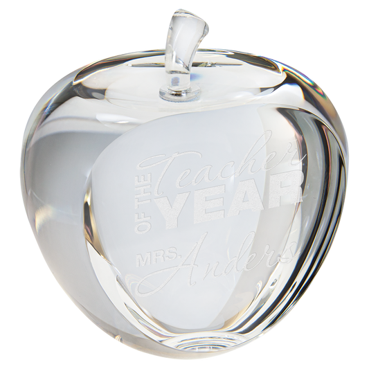 Crystal Apple with Flat Face - 3 3/4"