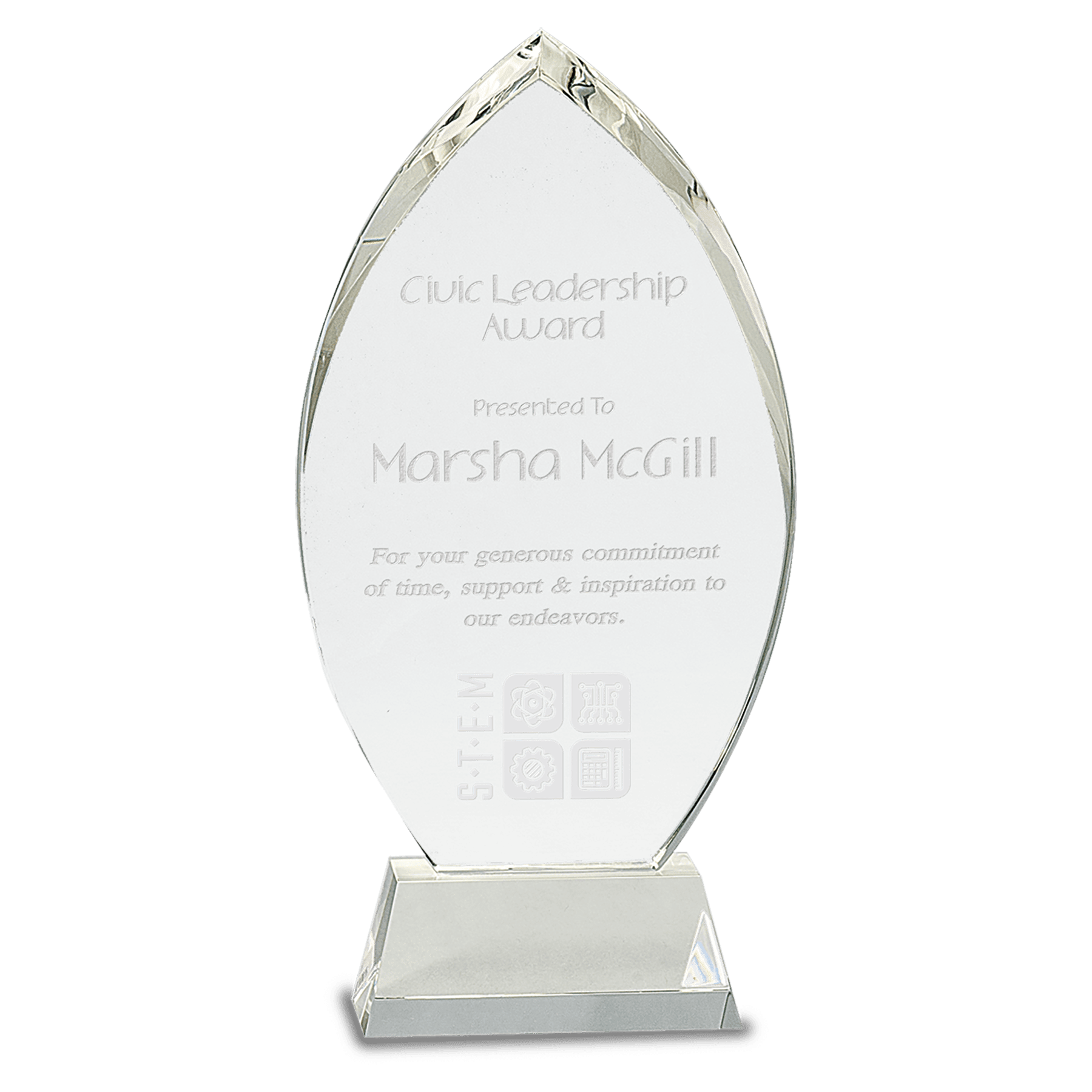 Crystal Oval on Clear Base - 10 1/4"
