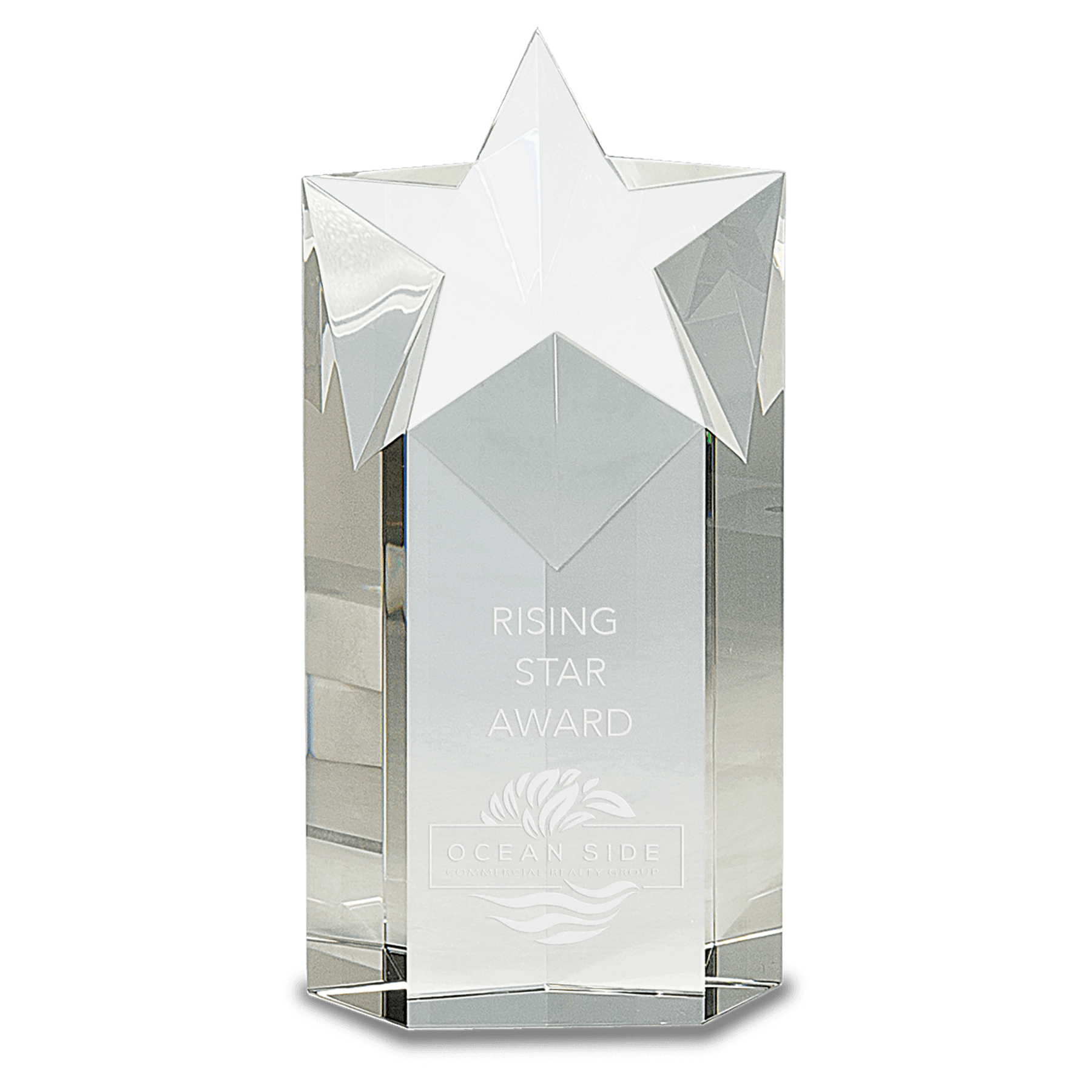 Clear Crystal Star Column - 8"