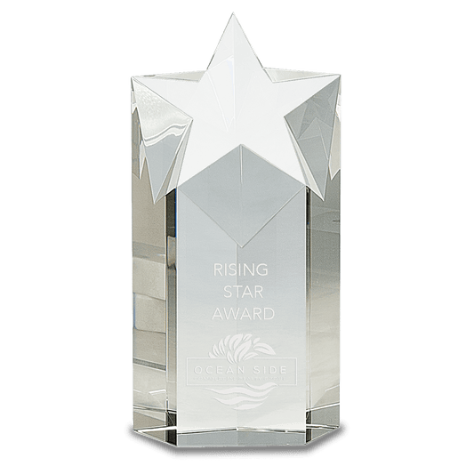 Clear Crystal Star Column - 8"