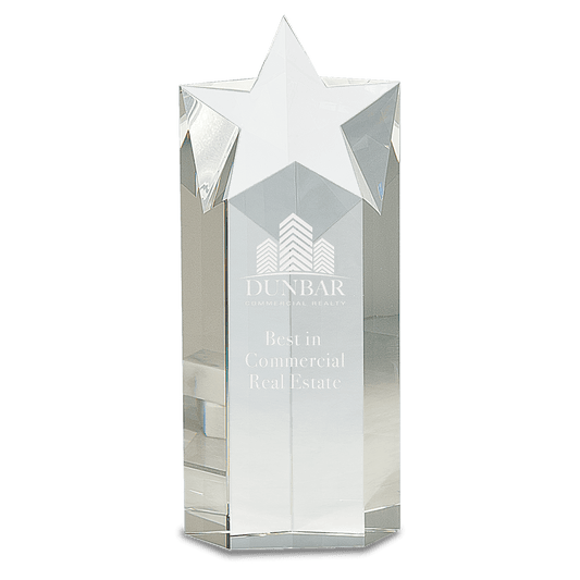 Clear Crystal Star Column - 10"