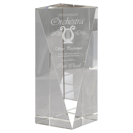 Crystal Triangle Front Pillar - 7"