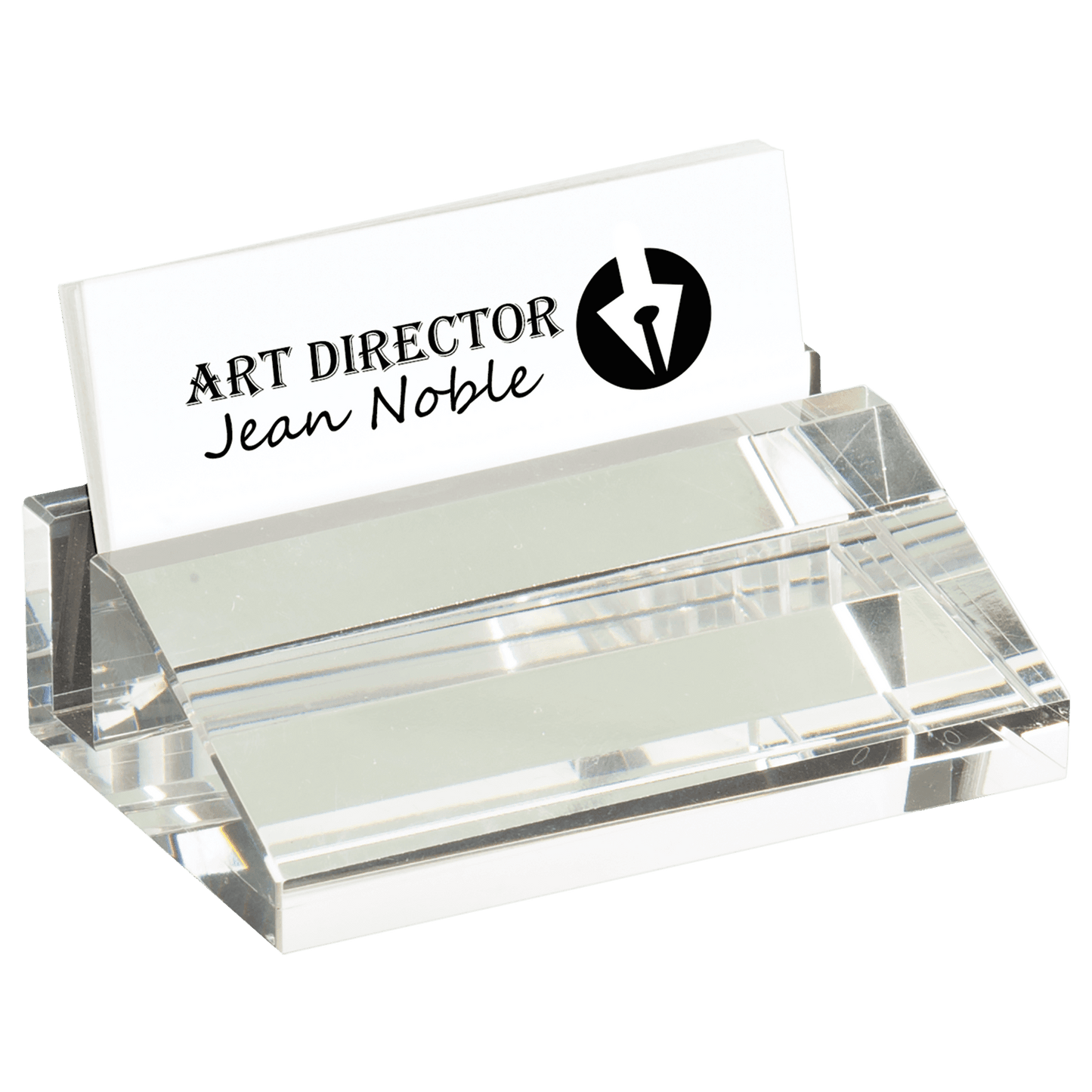 Crystal Business Card Holder - 4" x 2 1/2"