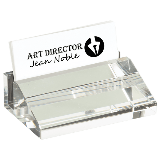 Crystal Business Card Holder - 4" x 2 1/2"