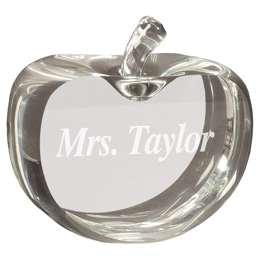 Flat Crystal Apple - 3 1/2" x 3 3/4"